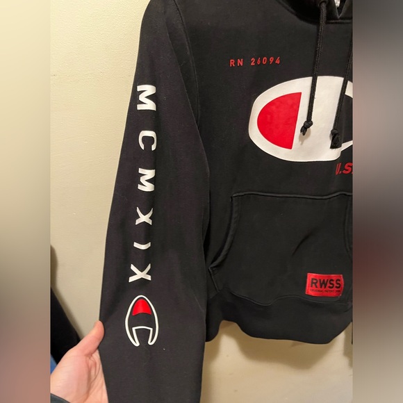 Champion pro knit reverse weave sweatshirt black sz small - Picture 6 of 6